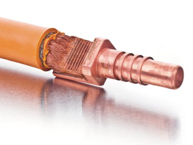High-flex cable attached to contact